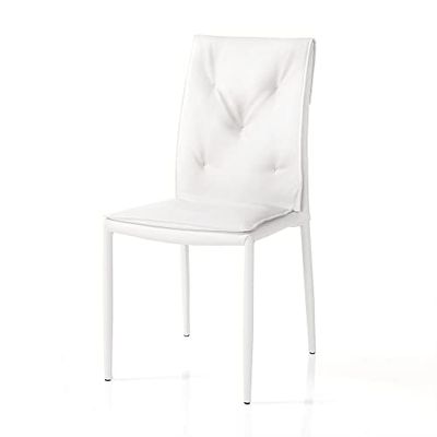 Oresteluchetta Set van 4 stoelen Tory White stoel, kunstleer, wit, H.91 x B 44 x D 51, 4 stuks