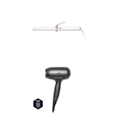 T3 Single Pass Curl Fer à Boucler Professionnel et à Onduler en à Cylindre Long + T3 Fit Sèche cheveux Professionnel Ionique Compact Séchage Rapide