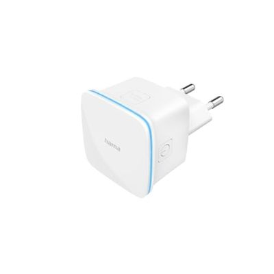 Hama Répéteur WiFi N300, 2,4 GHz pour Prise (300 Mbit/s, Compatible IPV6, Port Ethernet Réseau LAN et WPS, Amplificateur de réseau Signal WiFi, Configuration Automatique) Blanc