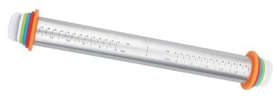 Maximex Rouleau à pâtisserie avec disques espaceur ACIER INOXYDABLE, Argent mat