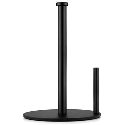 Black Paper Towel Holder, Countertop Paper Towel Holder, Steady Paper Roll Holder, Weighted Paper Towel Stand for Kitchen Bathroom Organization