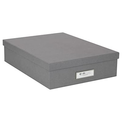 Bigso Box of Sweden 945154141 Boîte de Rangement Format A4 Panneau de Fibre Gris 35 x 26 x 8,5 cm