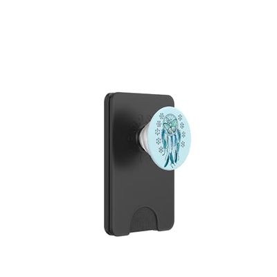 Atrapasueños Boho Azul Mariposa Grafico Plumas Azul Pálido PopSockets PopWallet para MagSafe