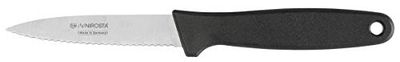 NIROSTA LaCuisine - Coltello da Cucina seghettato, 18 cm, Manico in plastica, Colore: Nero/Argento