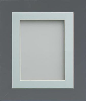 Frame Company Watson Grey Picture Photo Frame fitted with Perspex, 16x12 inch with Light Blue Mount for image size 12x10 inch