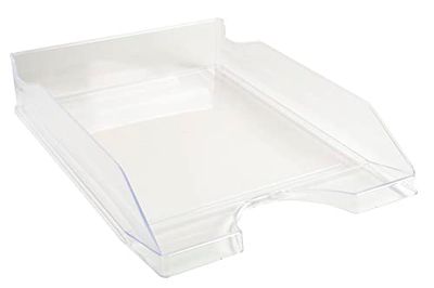 Exacompta - Réf. 12323D - 1 corbeille à courrier ECOTRAY - dimensions utiles 34 x 25 x 6,5 cm - pour documents au format A4+ - peut contenir 500 feuilles - couleur cristal