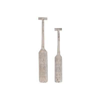 DECORACION PARED SET 2 MADERA TALLADA 14X4X120 REM