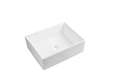 iBathUK Lavandino da appoggio in ceramica, rettangolare, 465 x 330 mm, colore: bianco lucido