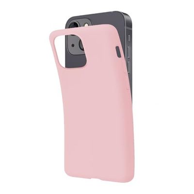 SBS Cover per iPhone 13 Rosa Powder Pantone 698 C, Custodia Morbida e Flessibile Antigraffio, Cover Sottile e Comoda da Tenere in Tasca, Custodia Compatibile con Ricarica Wireless