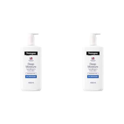 Neutrogena Norwegian Formula Deep Moisture Body Lotion Dry and Sensitive Skin, 400 ml (Pack of 2)