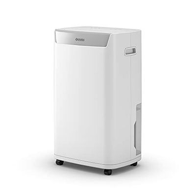 Olimpia Splendid 02064 Aquaria S1 20 P, ontvochtiger 20 liter per dag, drie filterniveaus, touchscreen-display en gemotoriseerde klep, geïntegreerd wifi, decoratief paneel wit/zilver