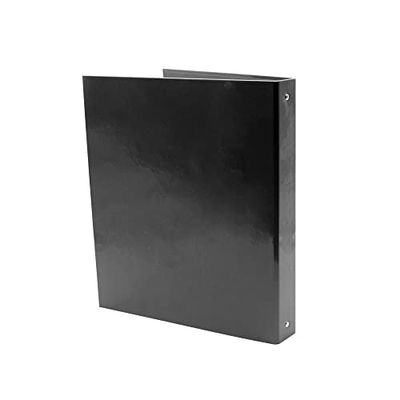 Alevar A4 Ring Binder, Glossy Coated Cardboard, 4 Rings Diameter 30 mm, Black