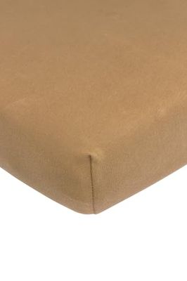 Meyco Home Basic Jersey sábana Bajera Individual Cama Doble (sábana Bajera Jersey Suave, de algodón 100%, Transpirable, Dimensiones: 180 x 200 cm), Toffee