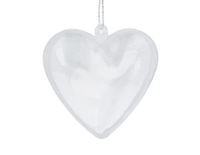 INNSPIRO Corazón plástico Transparente para Colgar 2 Partes 8cm.