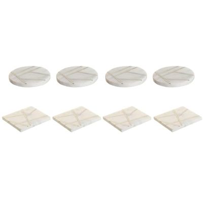 Home ESPRIT Posavasos Latón Mármol (2 Unidades)