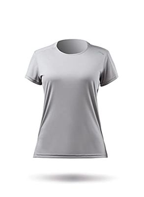Zhik ZhikDry UV Active Short Sleeve Top voor dames, grijs, licht, sneldrogend, UV-bescherming en SPF-eigenschappen