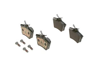 Bosch BP1005 - Pastiglie Freni Auto, traseiro - qualidade Bosch - redução de ruído e pó - certificação ECE-R90 - sem cobre, 1 conjunto de 4 comprimidos - com acessórios