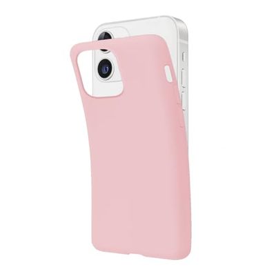 SBS Cover per iPhone 12/12 Pro Rosa Powder Pantone 698 C, Custodia Morbida e Flessibile Antigraffio, Cover Sottile e Comoda da Tenere in Tasca, Custodia Compatibile con Ricarica Wireless