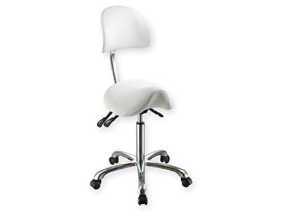 GiMa 45261 Tabouret ERGO, avec dossier, blanc