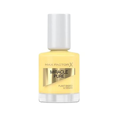 Max Factor, Smalto Unghie Miracle Pure Nail Colour, Smalto 100% Vegano, con Formula Traspirante, Asciuga Velocemente, Formato 12 ml, Colore 500 Lemon Tea