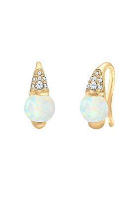 Elli Orecchini Fine Vintage Femminile con Cristalli Sintetici di Opale e in Argento 925