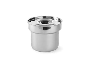HENDI Recipiente de cocción a Baño María, 4L, Tapa con cómodo Agarre, contenedor Olla para Calentar y cocinar Alimentos, ⌀215x(H) 177mm, Acero Inoxidable
