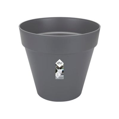 Elho Loft Urban Rond Roues 40 - Pot De Fleurs - Anthracite - Extérieur - Ø 39 x H 35.2 cm