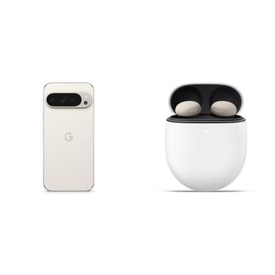 Google Pixel 9 Pro - Smartphone Android sbloccato con Gemini, sistema a tripla fotocamera posteriore, batteria con 24 ore di autonomia e display Super Actua da 6,3" - Grigio creta, 128GB + Buds Pro 2