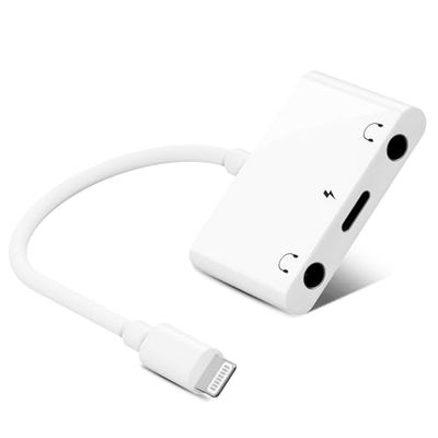 AMLLXEN Adattatore cuffie per iPhone, 3 in 1 Doppio Jack da 3,5mm cuffie Audio, Adattatore Audio Aux con Porta di Energia, Adattatore iPhone cuffie Compatibile per iPhone 14/13/12/11/X/8/7/Pad/Pod