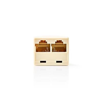 NEDIS Splitter di rete telefonica | RJ45 femmina | 2 X RJ45 | nichelato | avorio | PVC | scatola