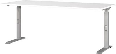Germania Bureau 7912-639, en Blanc/Argent, réglable en Hauteur, 180 x 91 x 80 cm (LxHxP)