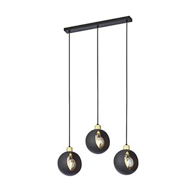 Adviti JALA 3P Lampadario a Sospensione E27 max.15W Nero (lampadine non incluse) (3 sorgenti luminose)