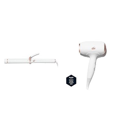 T3 Single Pass Curl Fer à Boucler Professionnel et à Onduler en à Cylindre Long + T3 Fit Sèche cheveux Professionnel Ionique Compact Séchage Rapide