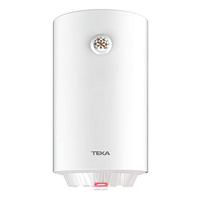 Teka EWH 50 C - Termo Eléctrico, Capacidad 50 L, Instalación Vertical, con Termómetro y Válvula de Seguridad, Termo Eléctrico Vertical, Color Blanco