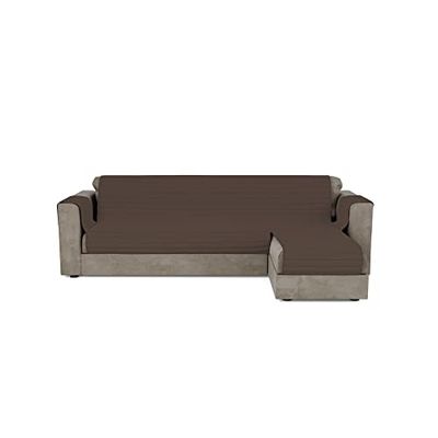 Italian Bed Linen Gewatteerde bankovertrek met schiereiland, trendy, 290 cm, bruin
