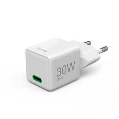Snabb laddare, USB-C, PD/QC/GaN, Super Mini-laddare, 30 W, vit