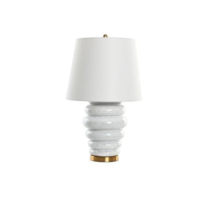 LAMPARA SOBREMESA CERAMICA ALGODON 43X43X72 DISCOS