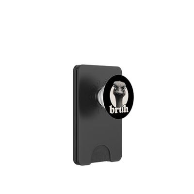Funny Avestruz Bruh Humor Meme Zoo Day Niños Niñas PopSockets PopWallet para MagSafe