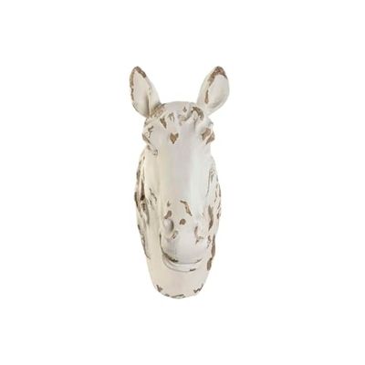Home ESPRIT Wanddecoratie, wit, gebeitst paard, 58 x 25 x 43 cm