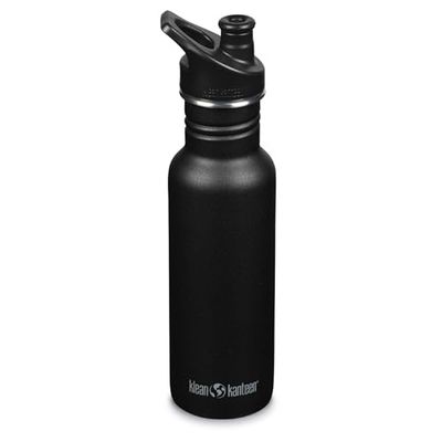 Klean Kanteen Fles, klassiek, smal, 532 ml, met sportdop, zwart