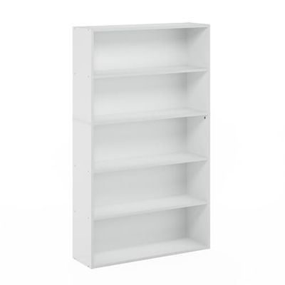 Furinno Pasir 5-poziomowy regał na książki, regał na książki, szerokość 79,6 cm, biały