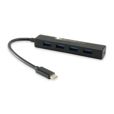 USB Type-C hub, 4 USB 3.1 ports, fast data transfer, ideal for connecting multiple devices and expanding connectivity.