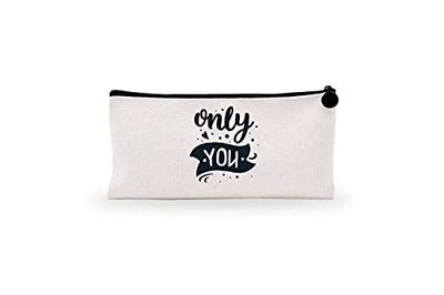 Bonamaison Imprimé Numériquement Pochette à Crayon en Toile avec Fermeture à Glissière, Trousse, Boîtier Crayon, Sac à Stylo pour Enfants, Garçons, Filles, Unisexe, 1 Pièce, Taille: 21x12 Cm