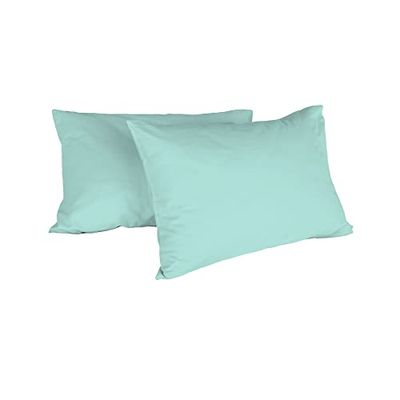 MAX Color casal de fronhas de almofada, 100% algodão, verde água, 52 x 82 cm