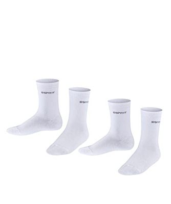 ESPRIT Uniseks-kind Sokken Foot Logo Multipack K So katoen eenkleurig 2 paar, Wit Off-White 2010, 27-30