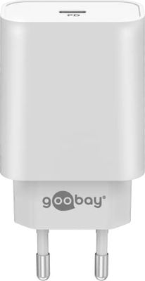 goobay 61754 - Caricatore USB C da 45 W/caricatore rapido PD/universale USB adattatore/spina di ricarica/caricatore rapido tipo C/per Samsung S22 S21 iPhone 14 / caricatore cellulare/bianco