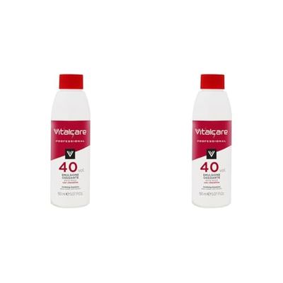 Vitalcare | Emulsione Ossidante 40 Volumi, Ossidante per Capelli Extra Dolce con Cheratina, Ravvivante Colore, Compatibile con Creme Coloranti, 150 ml (Confezione da 2)