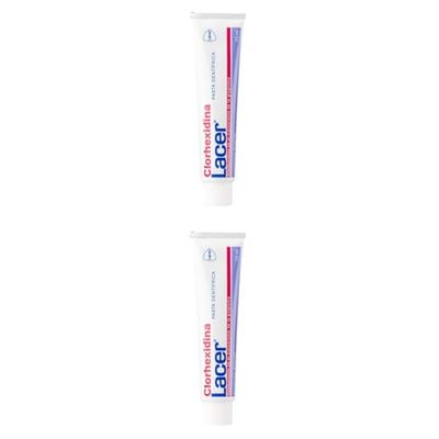 LACER CLORHEXIDINA - Pasta Dental 75ml, Tratamiento Coayudante de la Gengivitis y la Periodontitis, Implantología y Cirugía (Paquete de 2)
