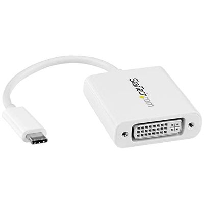 StarTech.com Adaptador Gráfico USB-C a DVI - Conversor de Vídeo USB 3.1 Type-C a DVI para MacBook, Chromebook, Dell XPS - Blanco