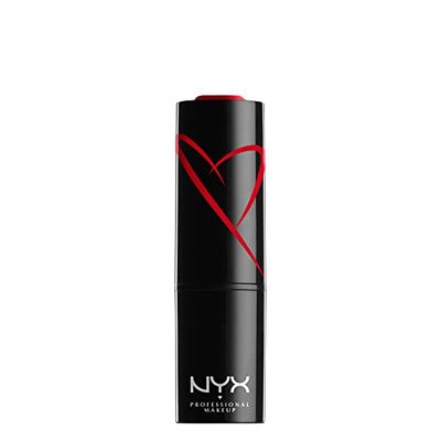 NYX Professional Makeup Lipstick met satijnen afwerking en ultra-verzadigde kleur, Shout Loud Satin Lipstick, The Best (rood)